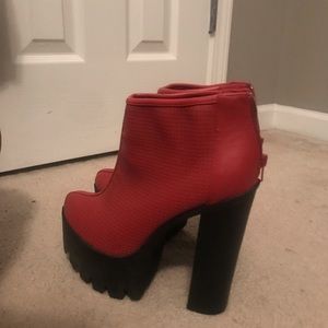 Perforated Red Booties